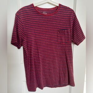 J. Crew Men's Red and Blue Striped Shirt